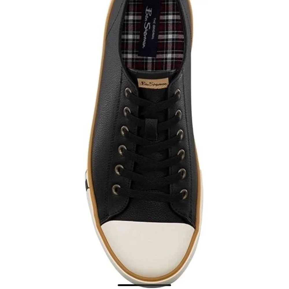 New Ben Sherman Men's Casual‎ Sneakers Black Lace Up Shoes Size 9.5 Dorset LO LX